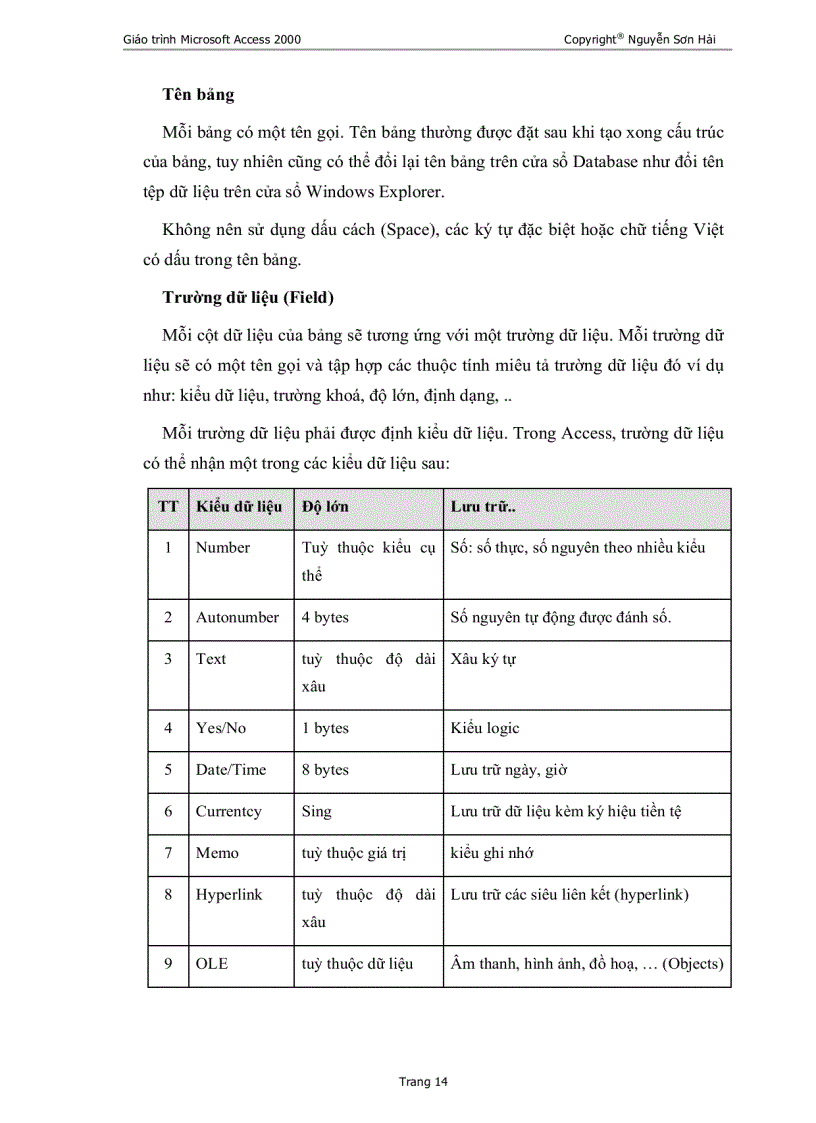 image for page Giáo trình Microsoft Access
