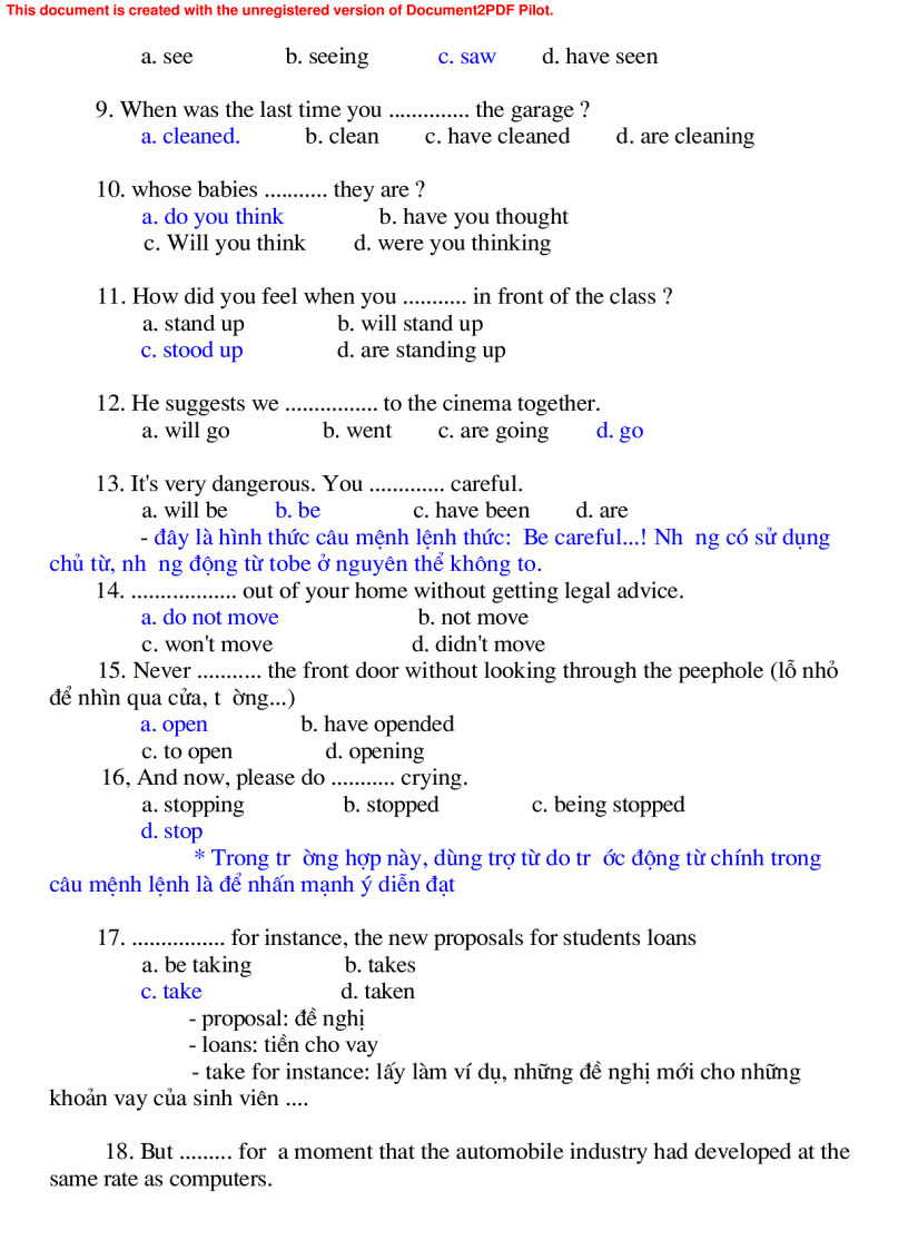 image for page Các dạng bài chia động từ tiếng Anh