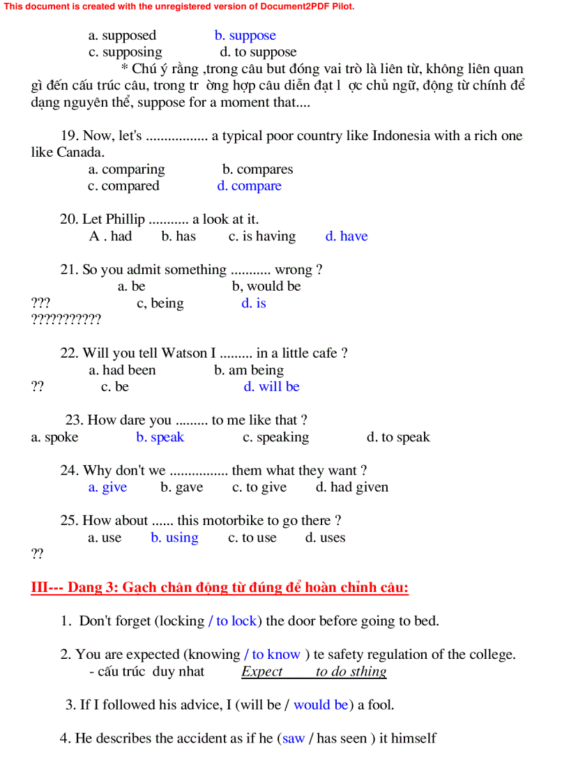 image for page Các dạng bài chia động từ tiếng Anh