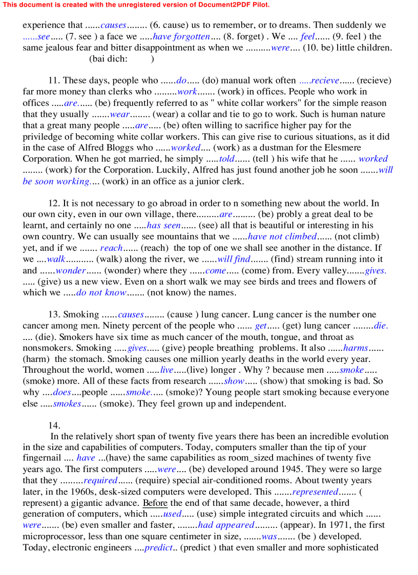 image for page Các dạng bài chia động từ tiếng Anh