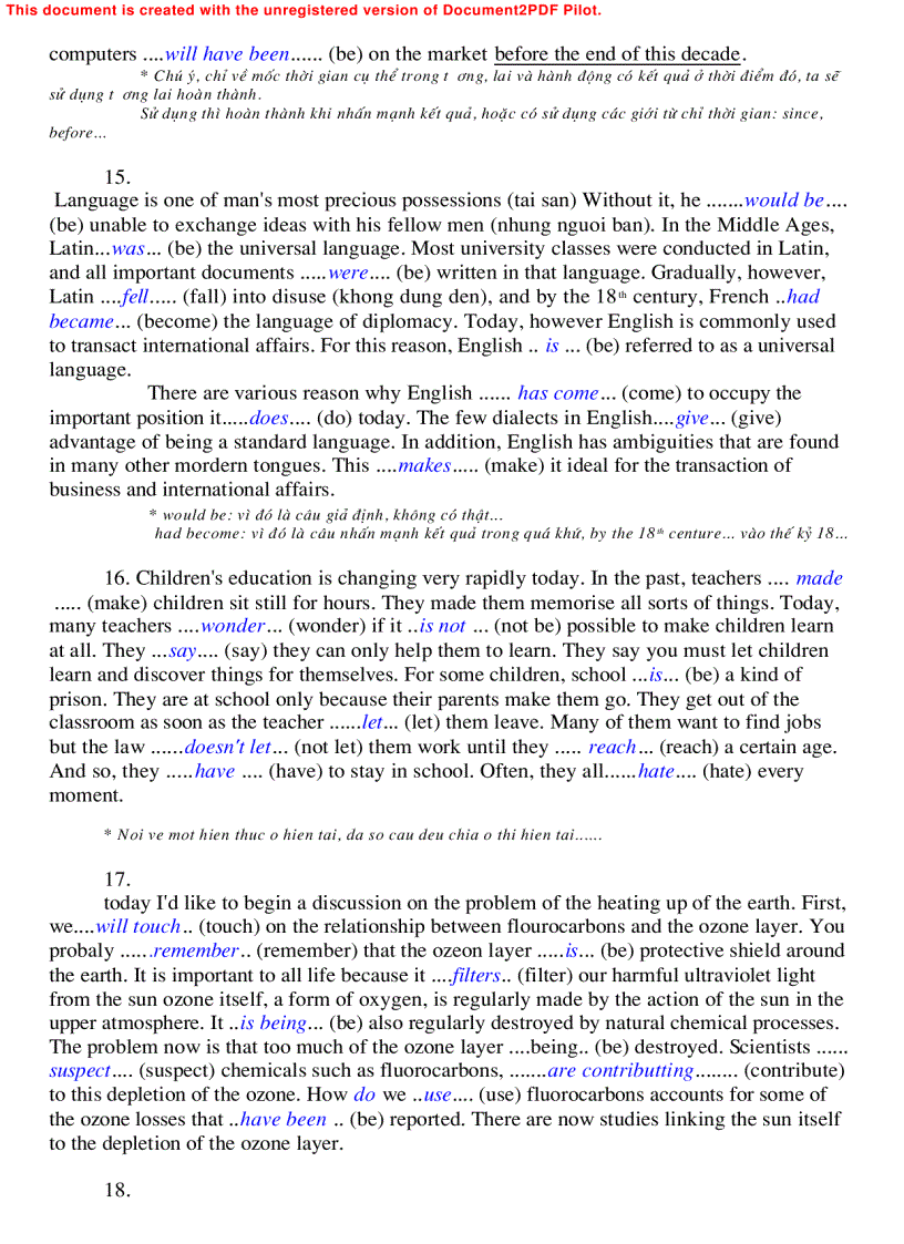 image for page Các dạng bài chia động từ tiếng Anh