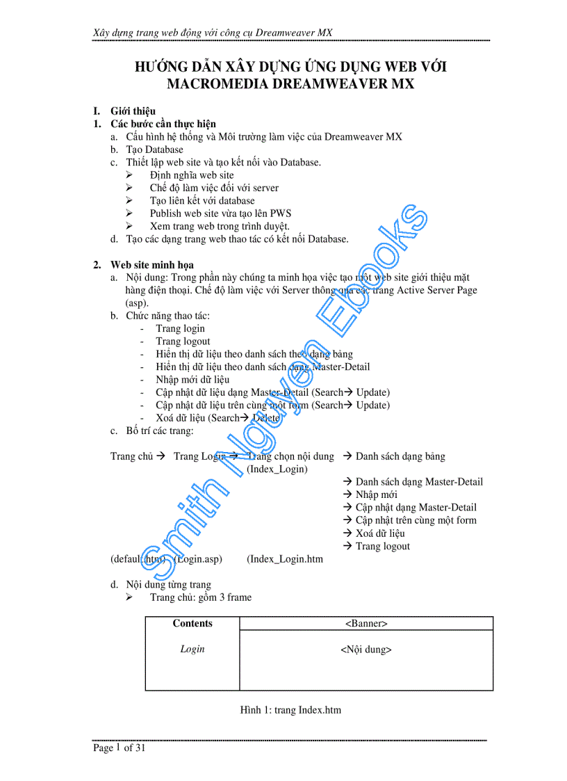 image for page Hướng dẫn xây dựng ứng dụng Web với DreamWearver