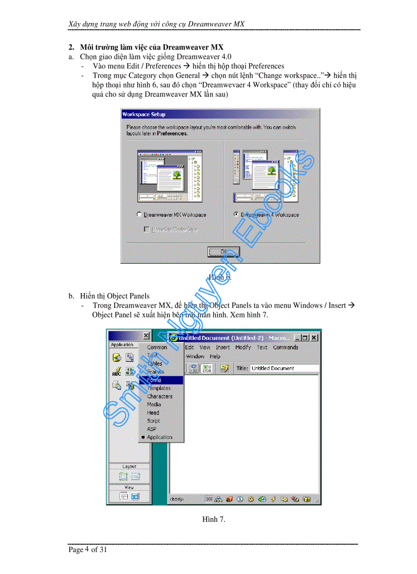 image for page Hướng dẫn xây dựng ứng dụng Web với DreamWearver