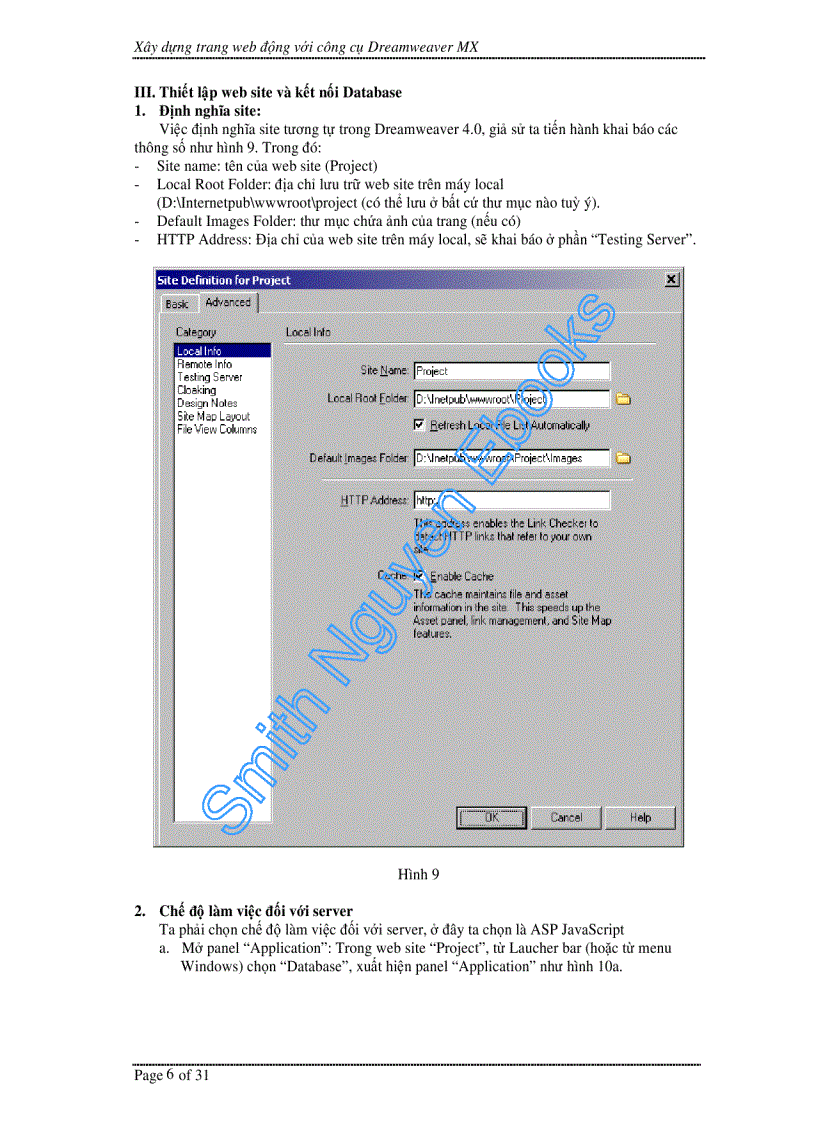 image for page Hướng dẫn xây dựng ứng dụng Web với DreamWearver