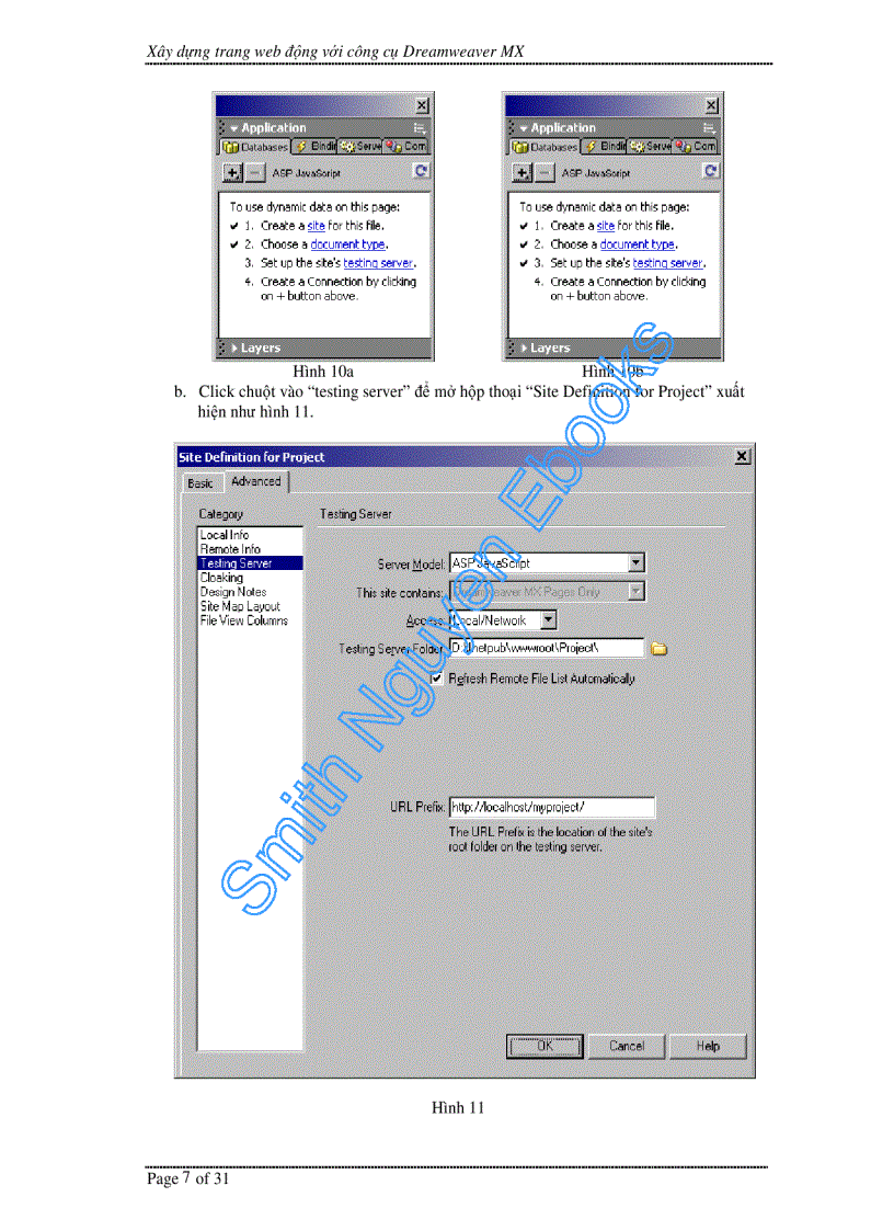 image for page Hướng dẫn xây dựng ứng dụng Web với DreamWearver