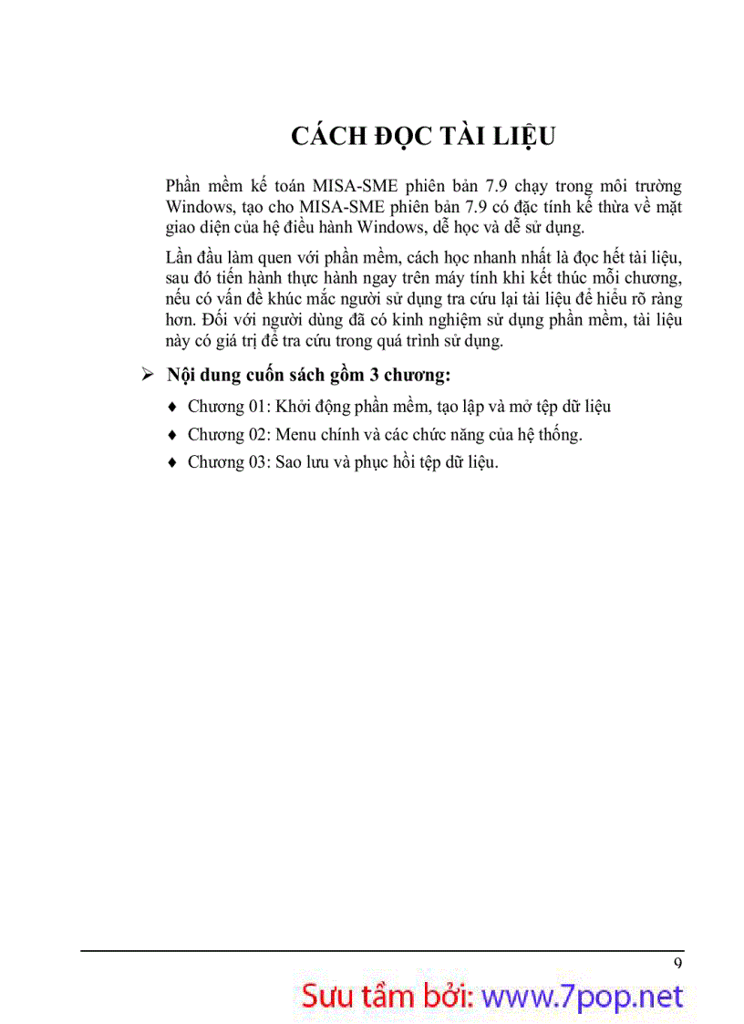 image for page Hướng dẫn sử dụng phần mềm kế toán MISA 7 9