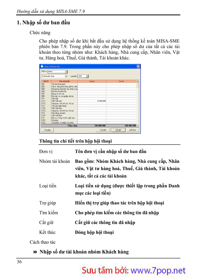 image for page Hướng dẫn sử dụng phần mềm kế toán MISA 7 9