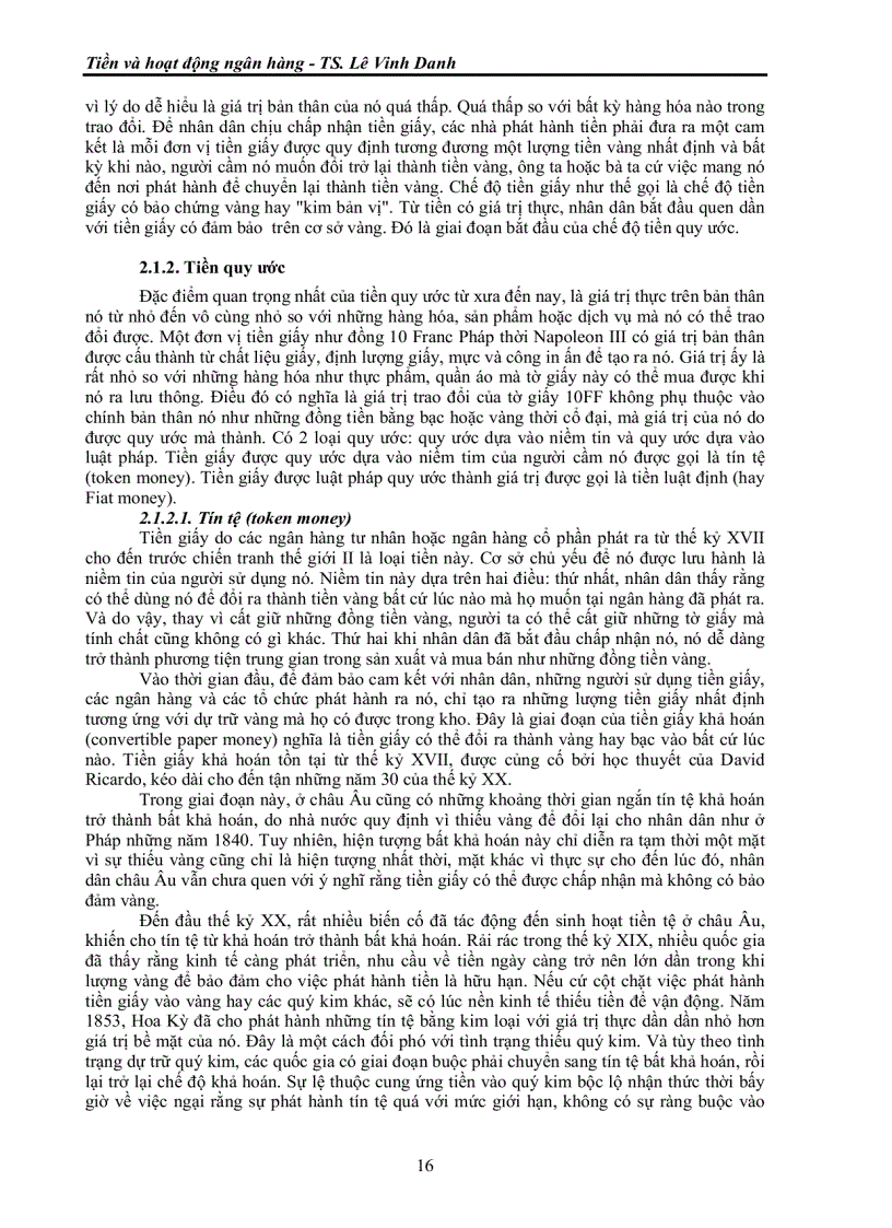 image for page Tiền và hoạt động ngân hàng TS Lê Vinh Danh