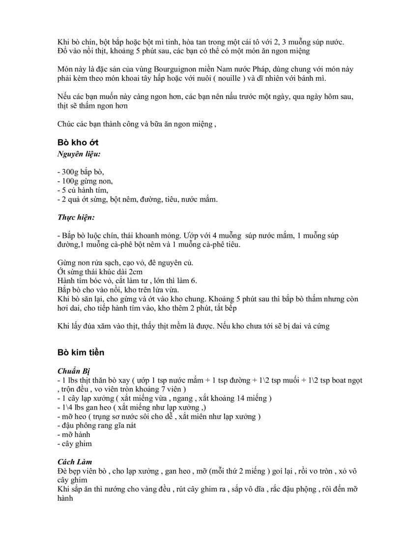 image for page Các món ăn chế biến từ thịt bò