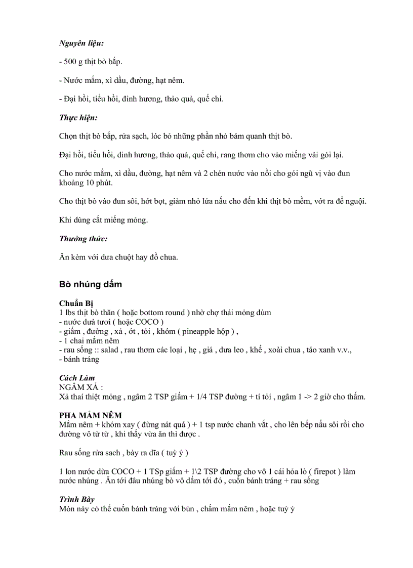 image for page Các món ăn chế biến từ thịt bò