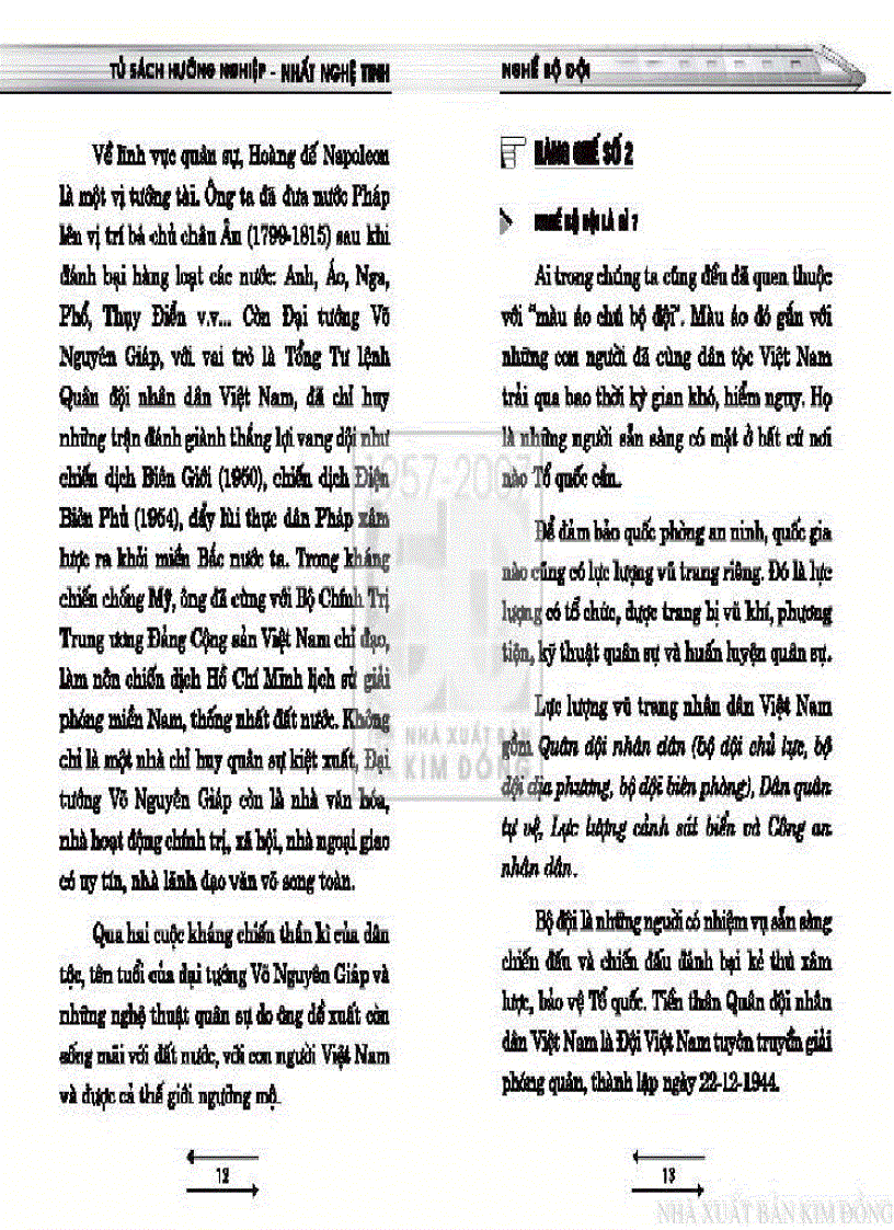 image for page Tủ sách hướng nghiệp Nghề Bộ đội