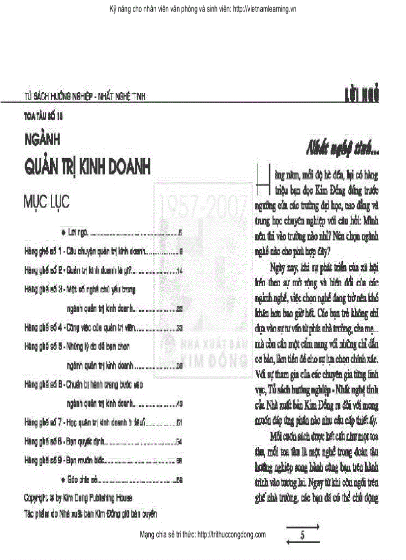 image for page Tủ sách hướng nghiệp Ngành Quản trị kinh doanh