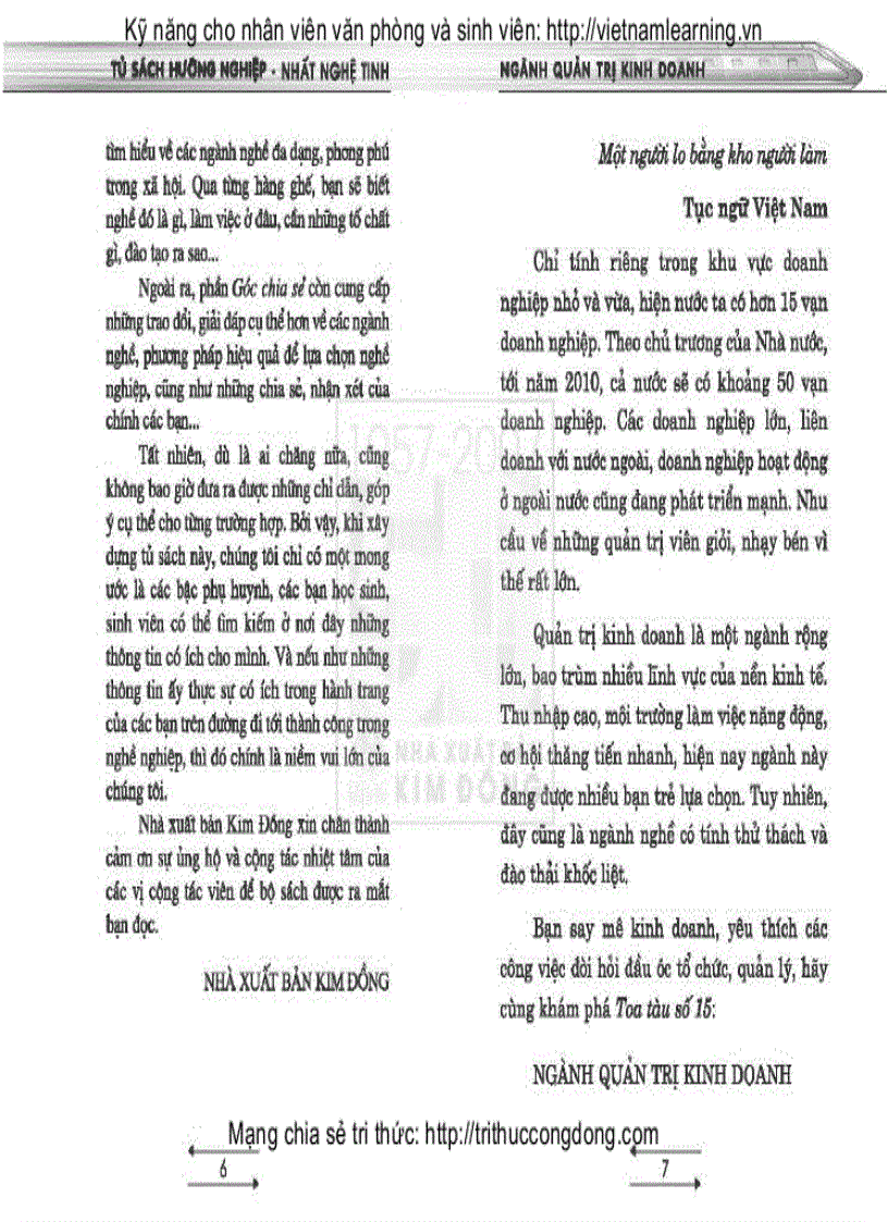 image for page Tủ sách hướng nghiệp Ngành Quản trị kinh doanh