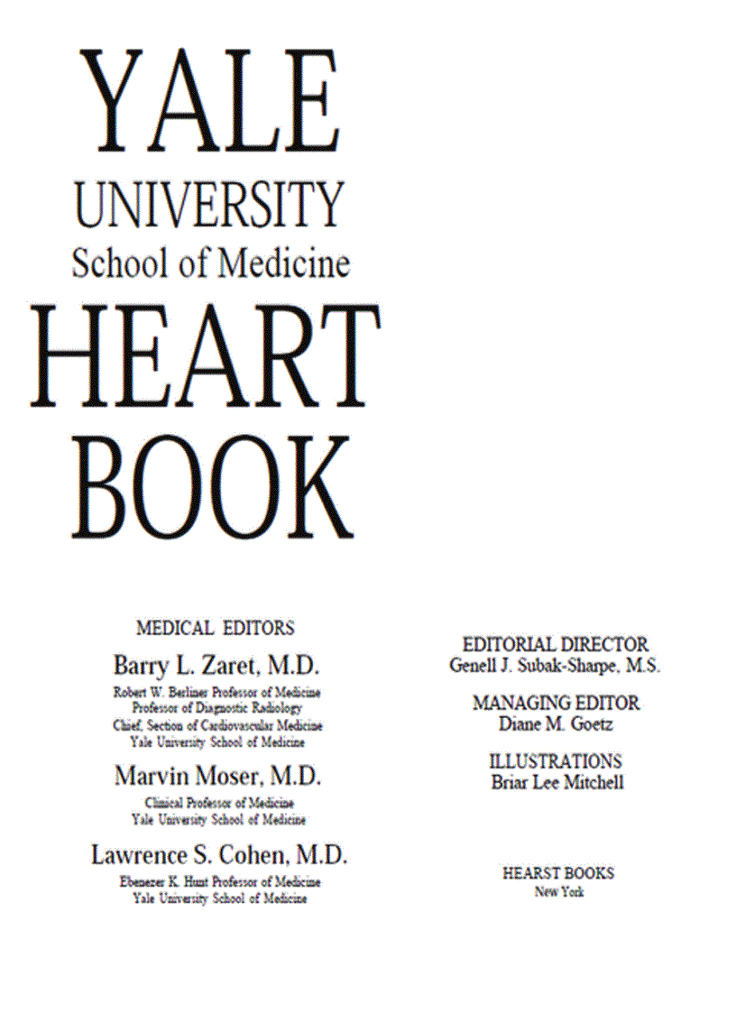 Yale University School Of Medicine Heart Book