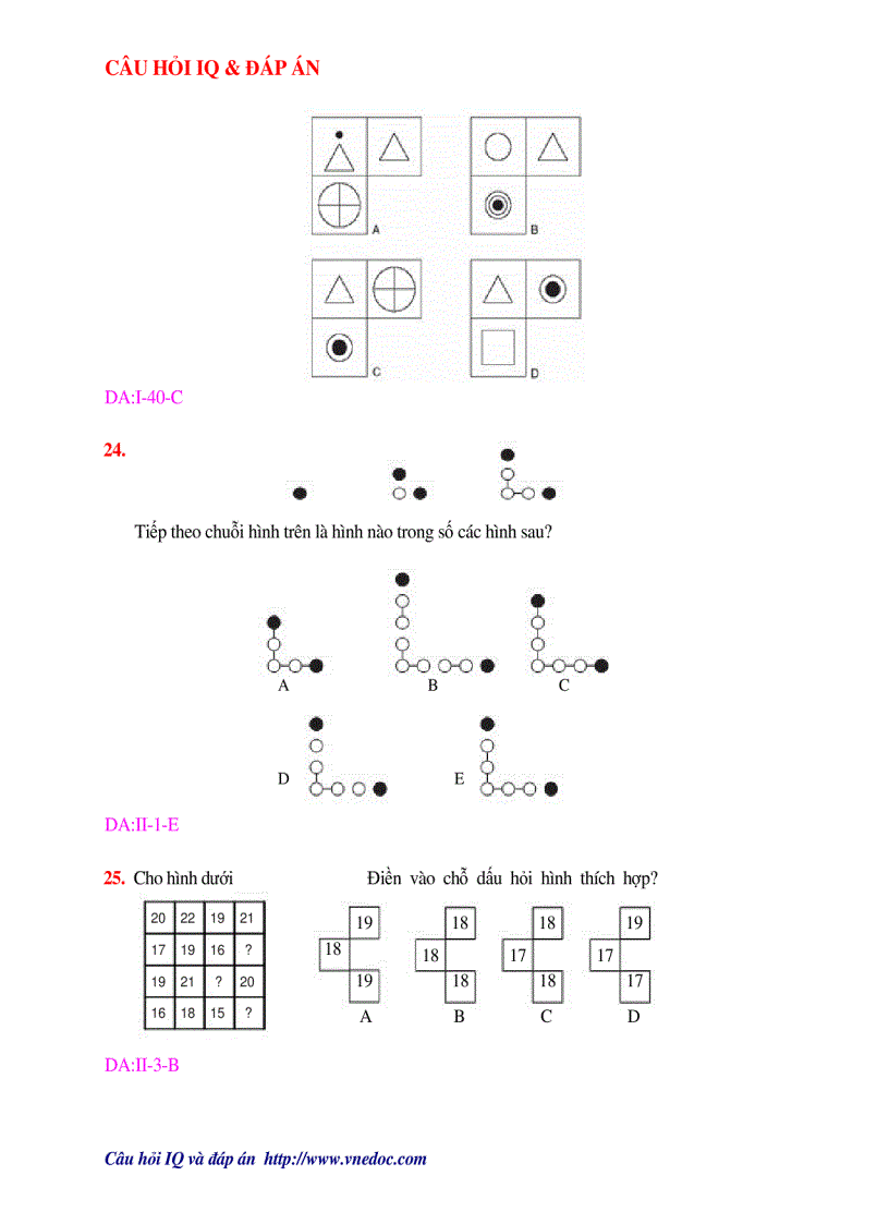 image for page Câu hỏi IQ và đáp án