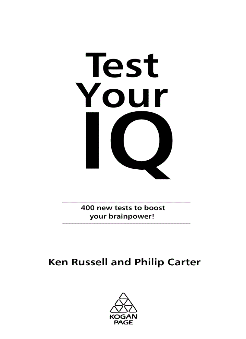 Test Your IQ 400 Bài Kiểm Tra IQ