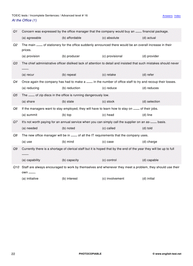 image for page 100 TOEIC Preparation Tests