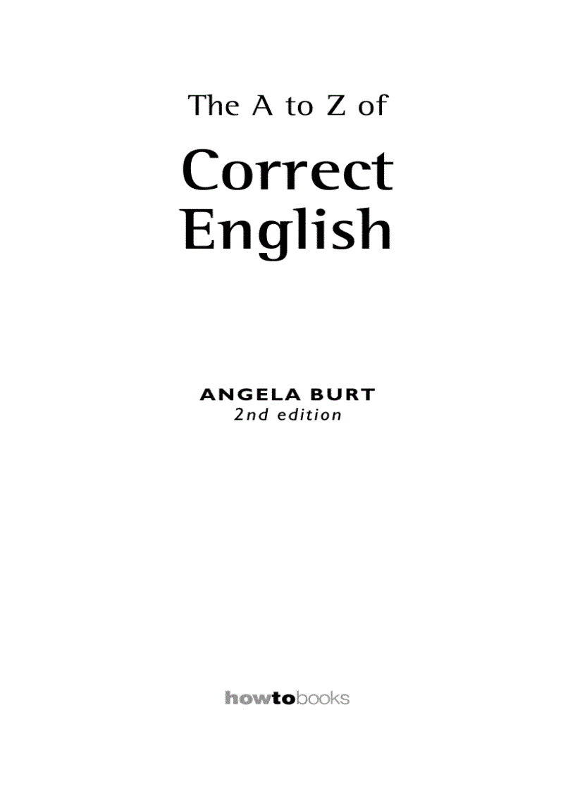 A burt the A Z of correct English
