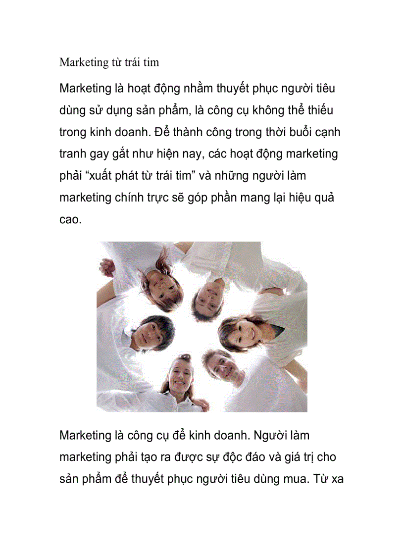 image for page Marketing từ trái tim