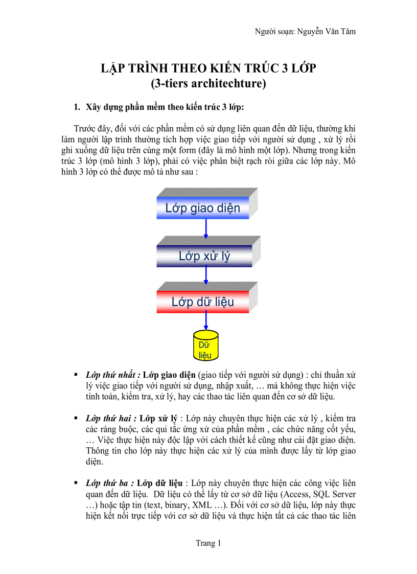 image for page Lập trình theo kiến trúc 3 lớp