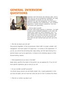 GENERAL INTERVIEW QUESTIONS các câu hỏi tiếng Anh thường gặp khi phỏng vấn có hướng dẫn trả lời