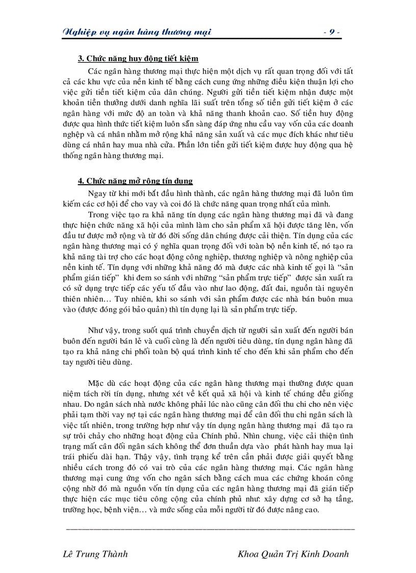 image for page Giáo trình nghiệp vụ các ngân hàng thương mại TG Lê Trung Thành