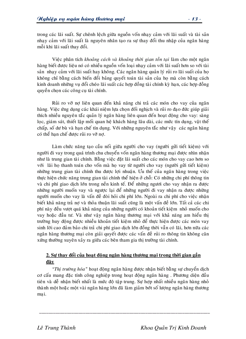 image for page Giáo trình nghiệp vụ các ngân hàng thương mại TG Lê Trung Thành