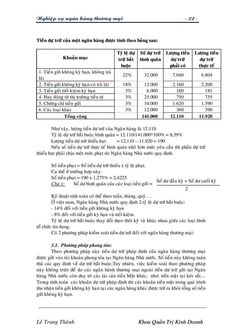 image for page Giáo trình nghiệp vụ các ngân hàng thương mại TG Lê Trung Thành