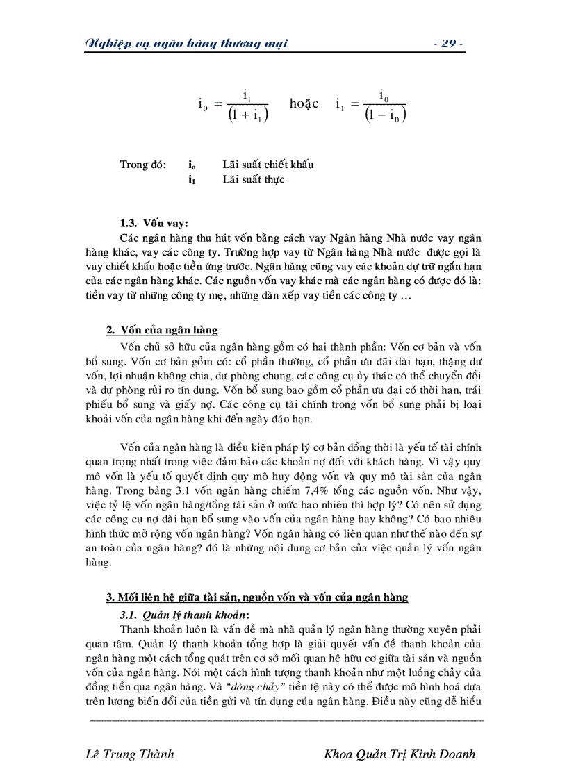 image for page Giáo trình nghiệp vụ các ngân hàng thương mại TG Lê Trung Thành