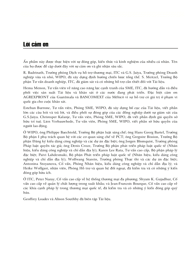 image for page Những điều cần biết về sở hữu trí tuệ Tài liệu hướng dẫn dành cho các doanh nghiệp xuất khẩu vừa và nhỏ Geneva 2004 TỔ CHỨC SỞ HỮU TRÍ TUỆ THẾ GIỚI