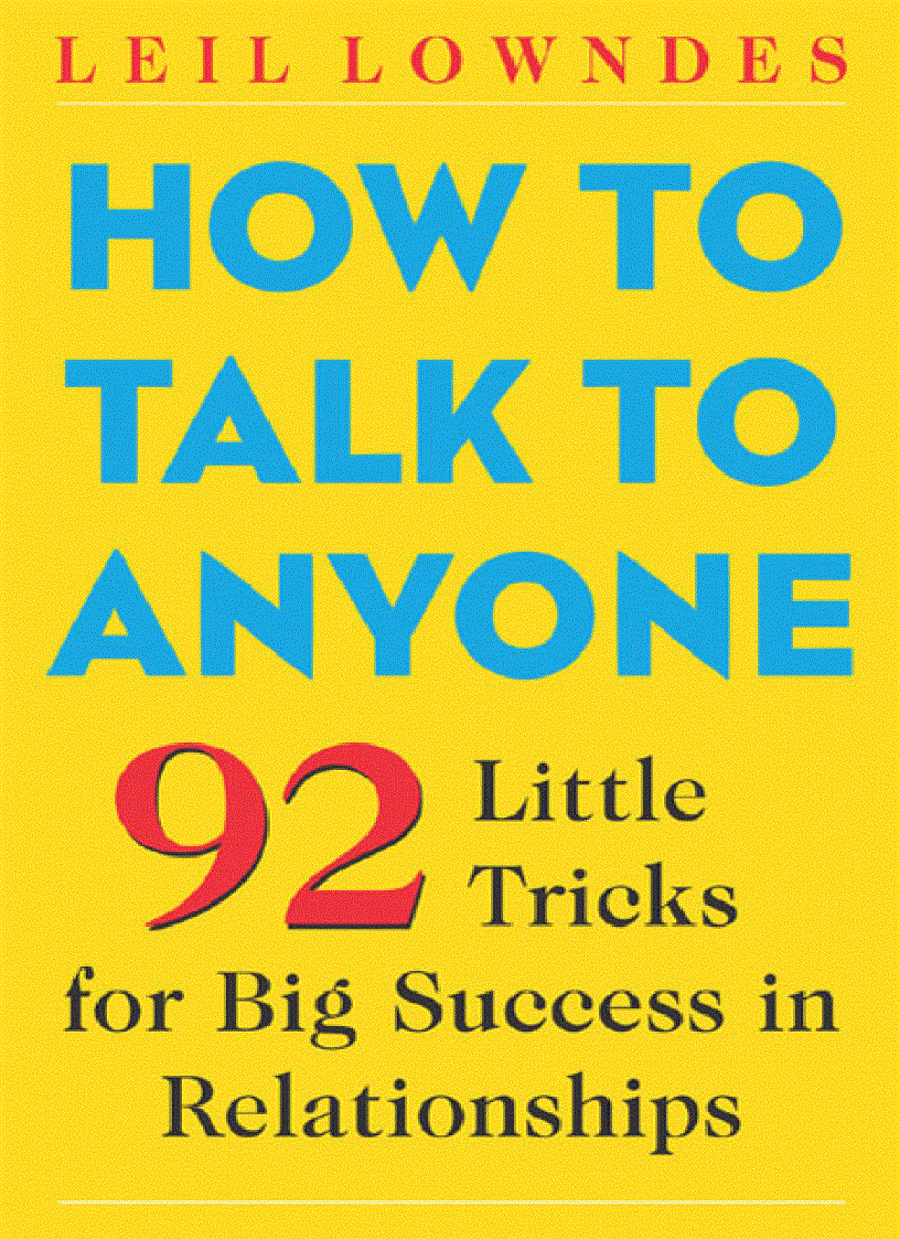 image for page How to Talk to Anyone 92 Little Tricks for Big Success in Relationships PDF