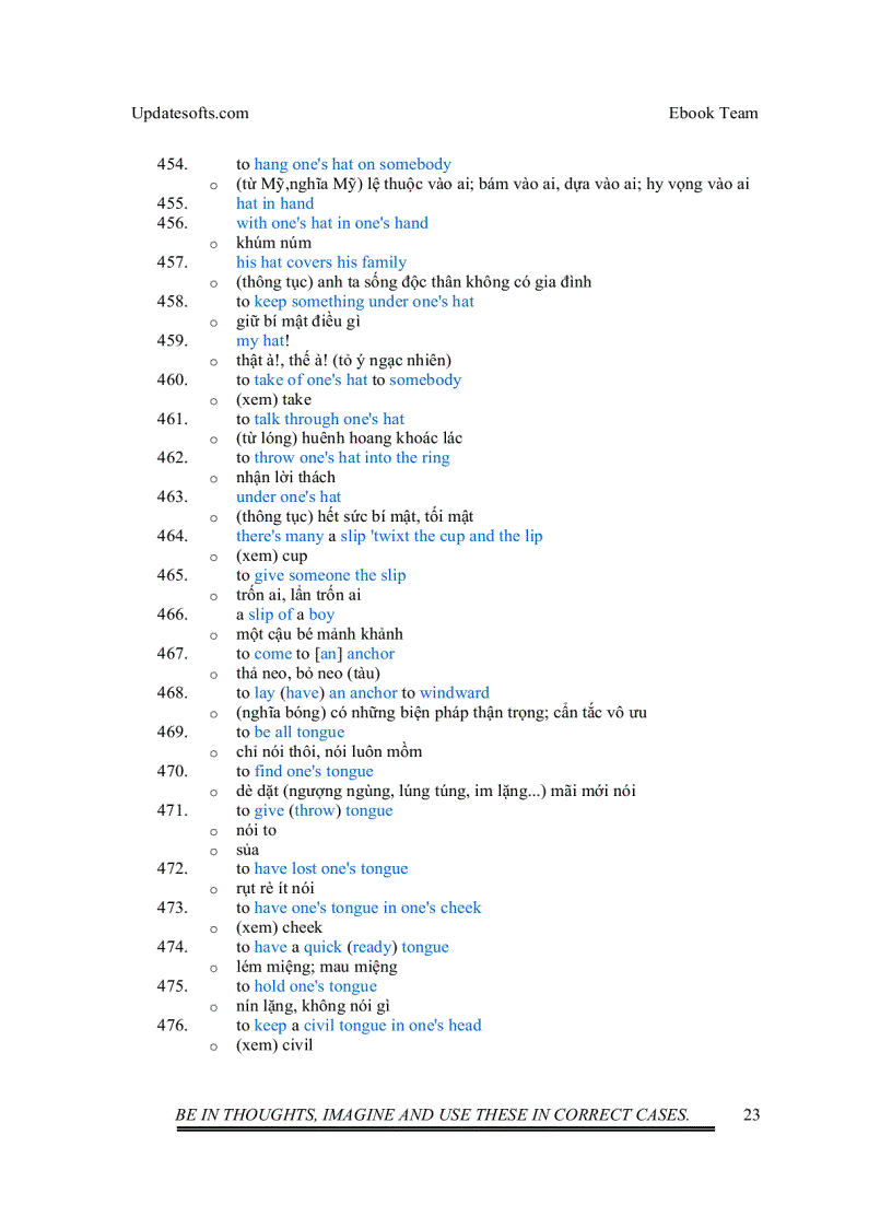 image for page Thành ngữ tiếng Anh thường dùng