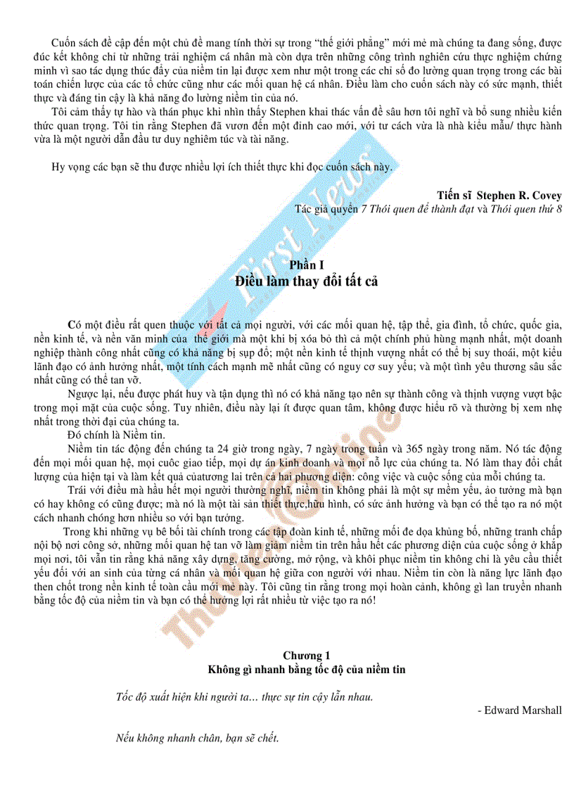 image for page Tốc độ của niềm tin Stephen R Covey