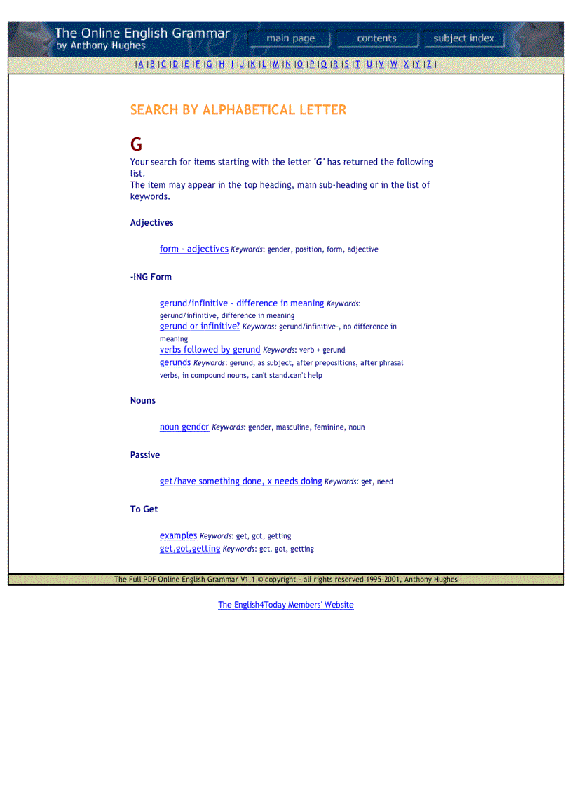 image for page The online english grammar