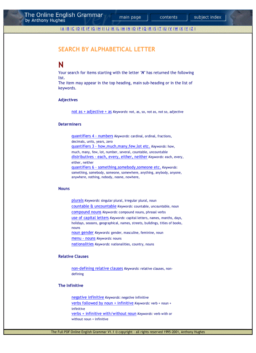 image for page The online english grammar