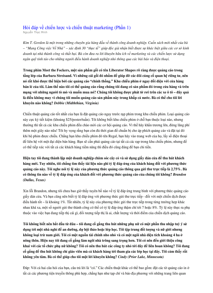 image for page Hỏi đáp về chiến lược và chiến thuật marketing