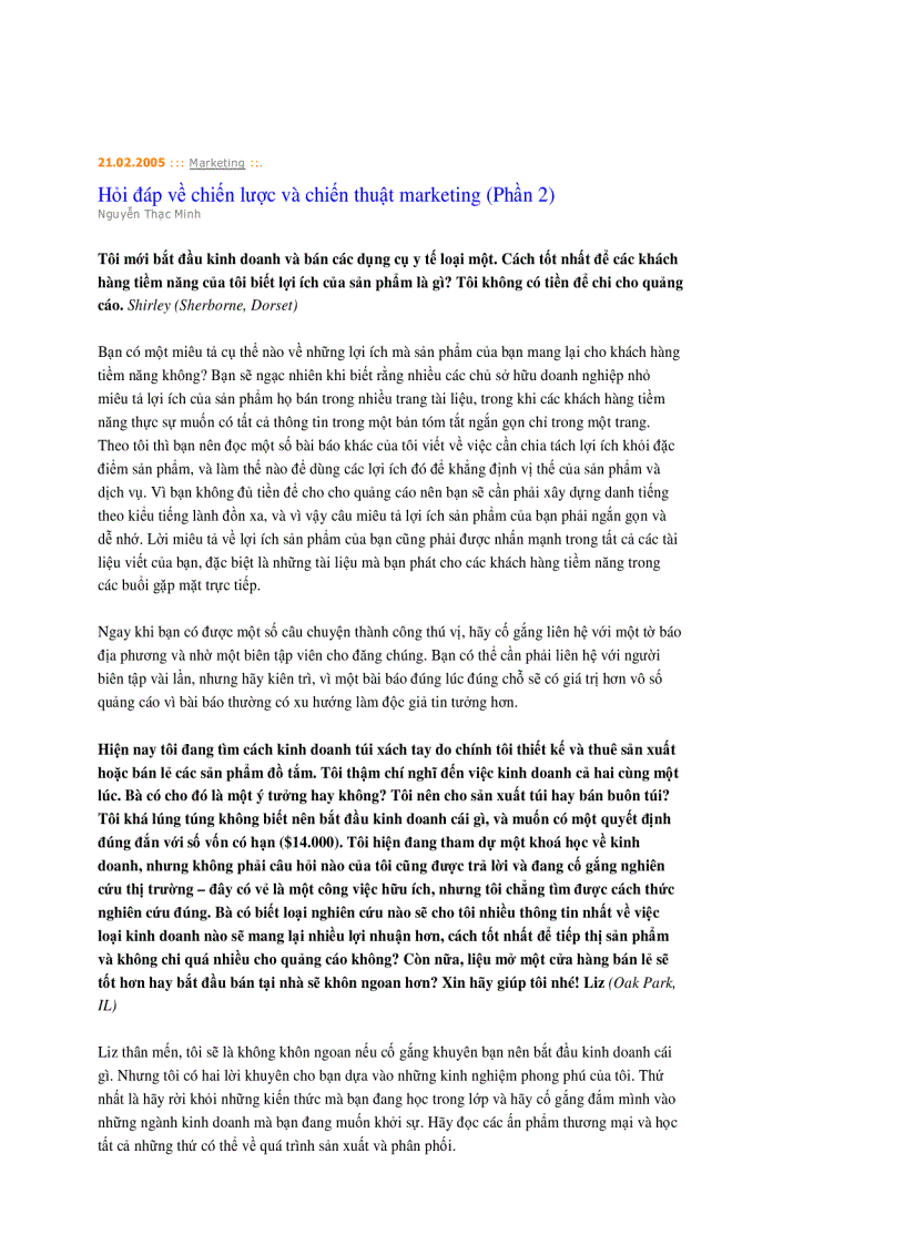 image for page Hỏi đáp về chiến lược và chiến thuật marketing