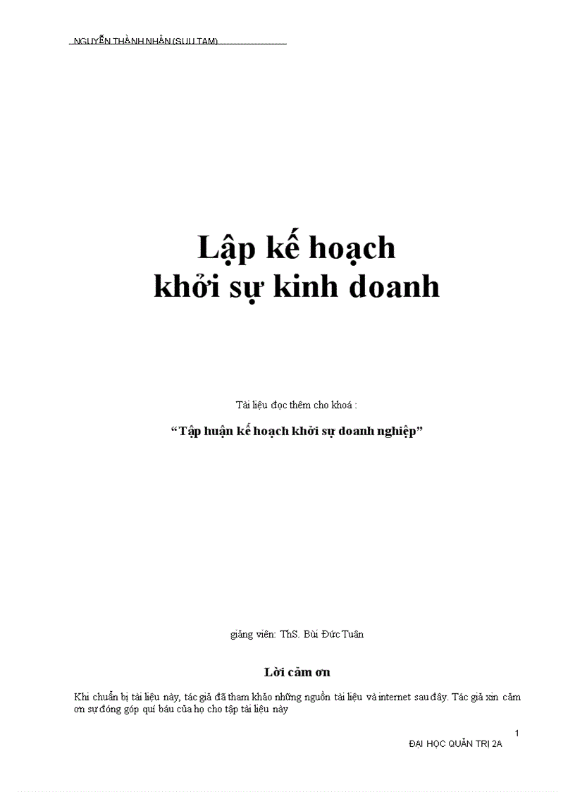 image for page Lập kế hoạch khởi sự kinh doanh