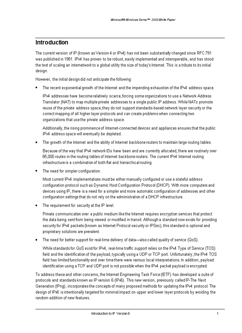 image for page Introduction to IP Version 6