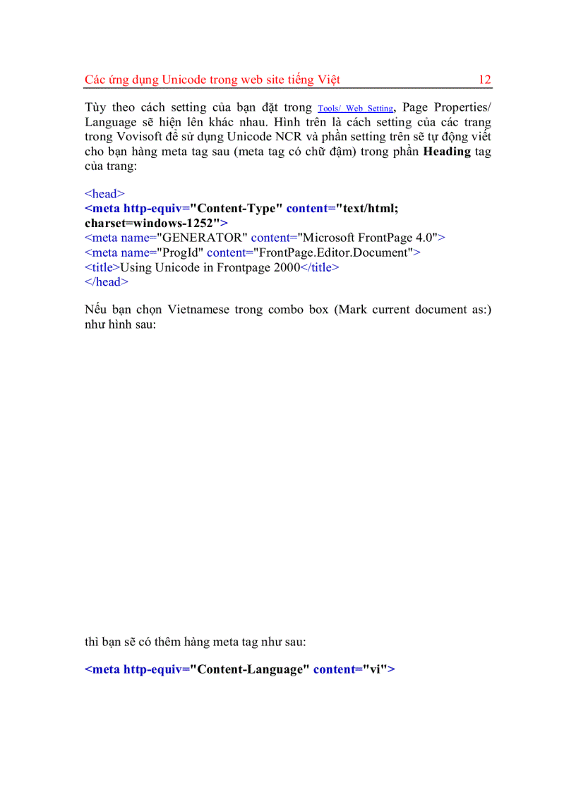 image for page Các ứng dụng Unicode trong websit tiếng Việt