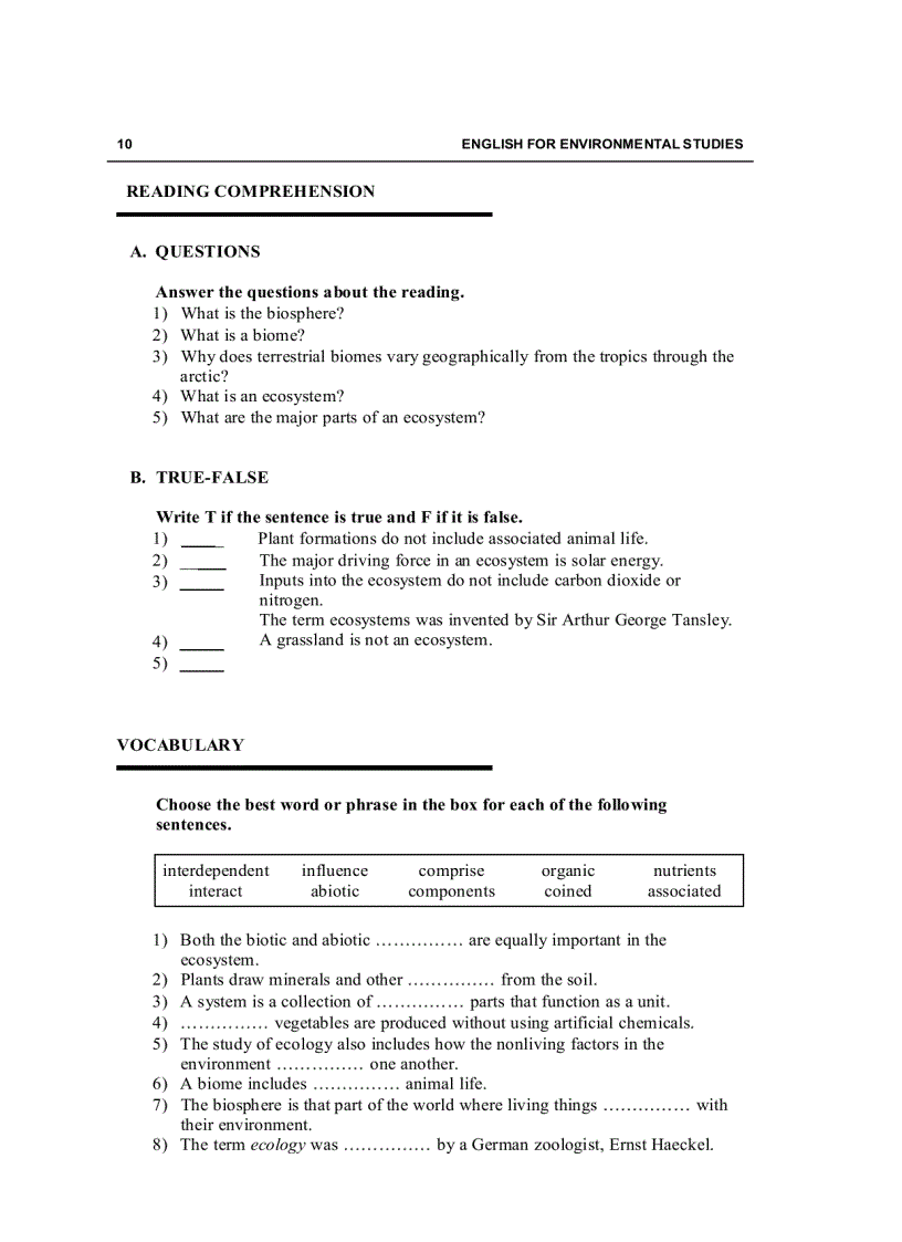 image for page Tiếng Anh chuyên ngành môi trường