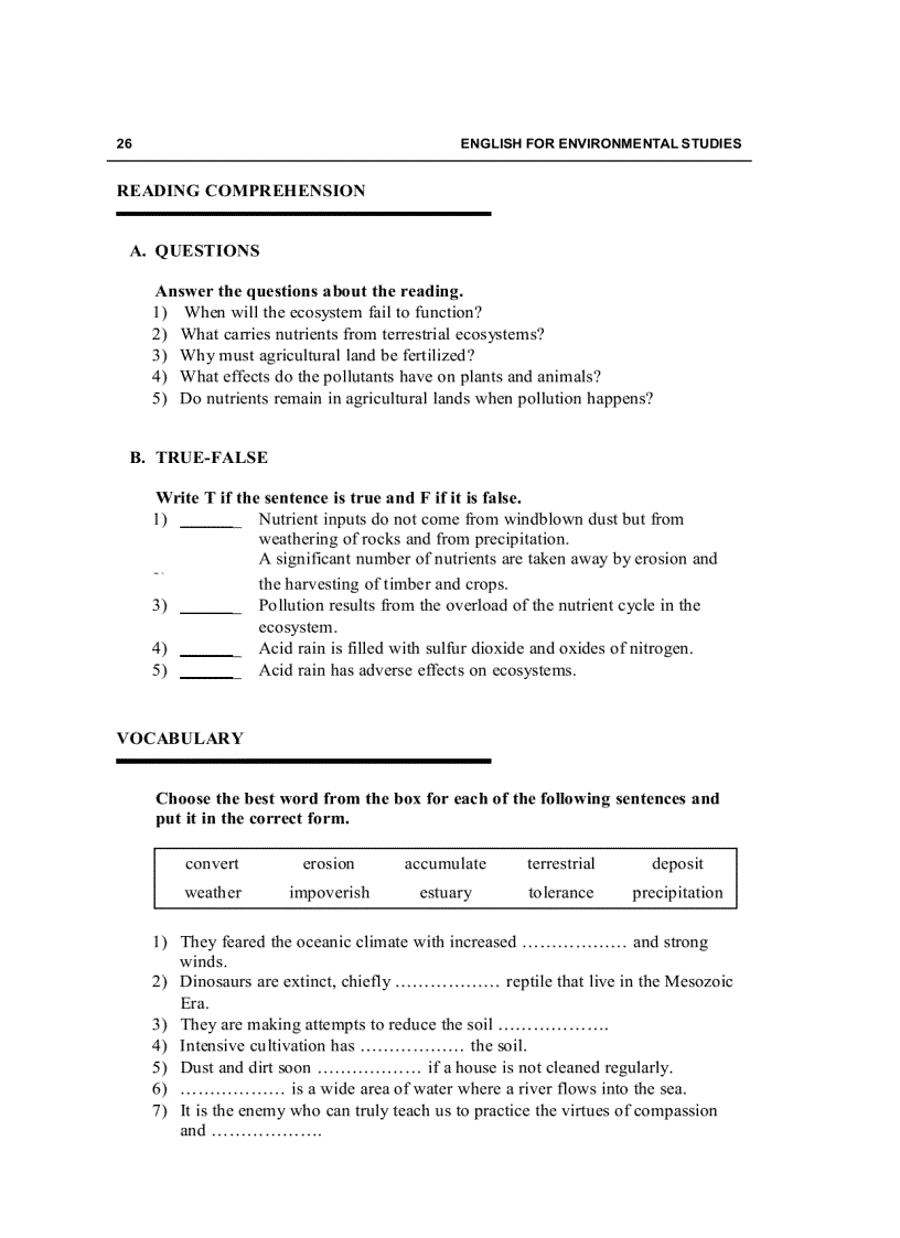 image for page Tiếng Anh chuyên ngành môi trường