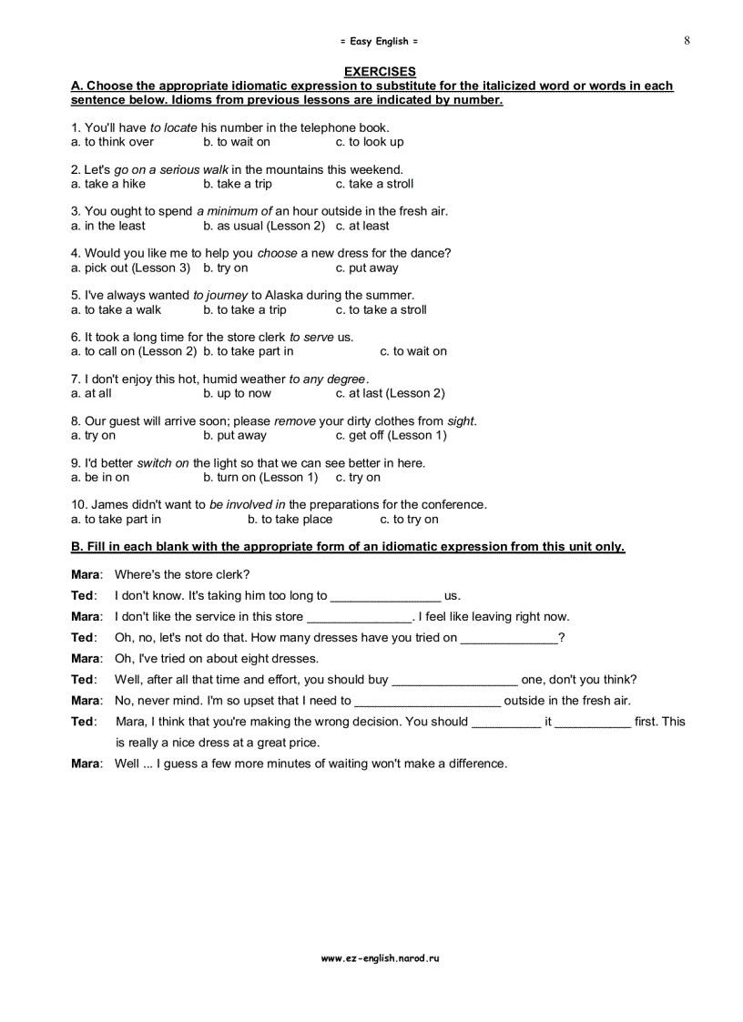 image for page Học Tiếng Anh qua Idioms trình độ Elementary