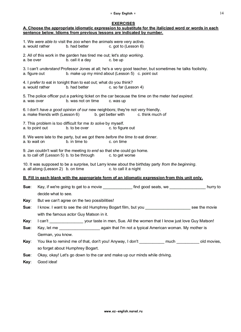 image for page Học Tiếng Anh qua Idioms trình độ Elementary