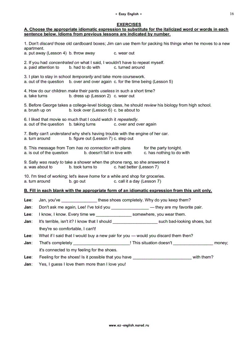 image for page Học Tiếng Anh qua Idioms trình độ Elementary