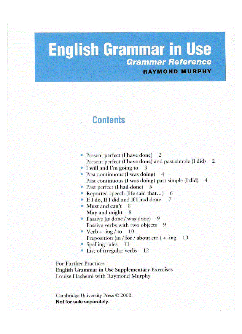 Luyện thi Toefl English Grammar In Use Reference