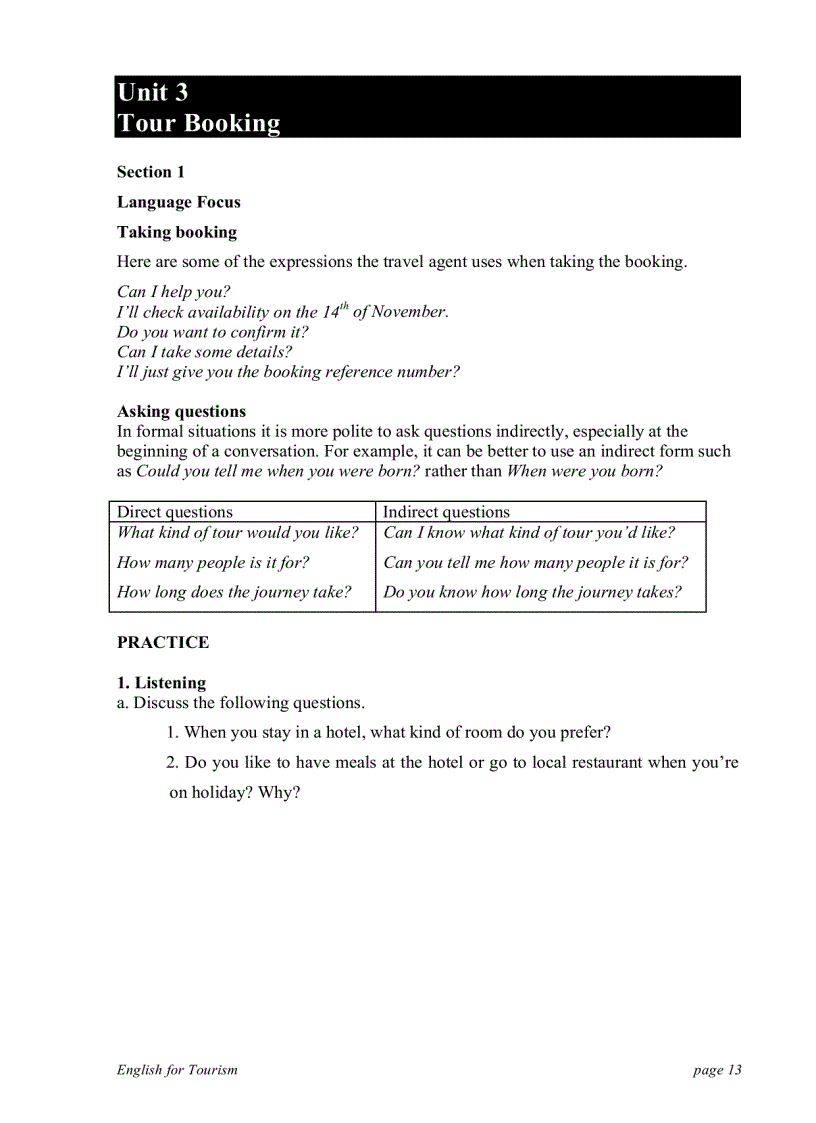 image for page Anh văn du lịch