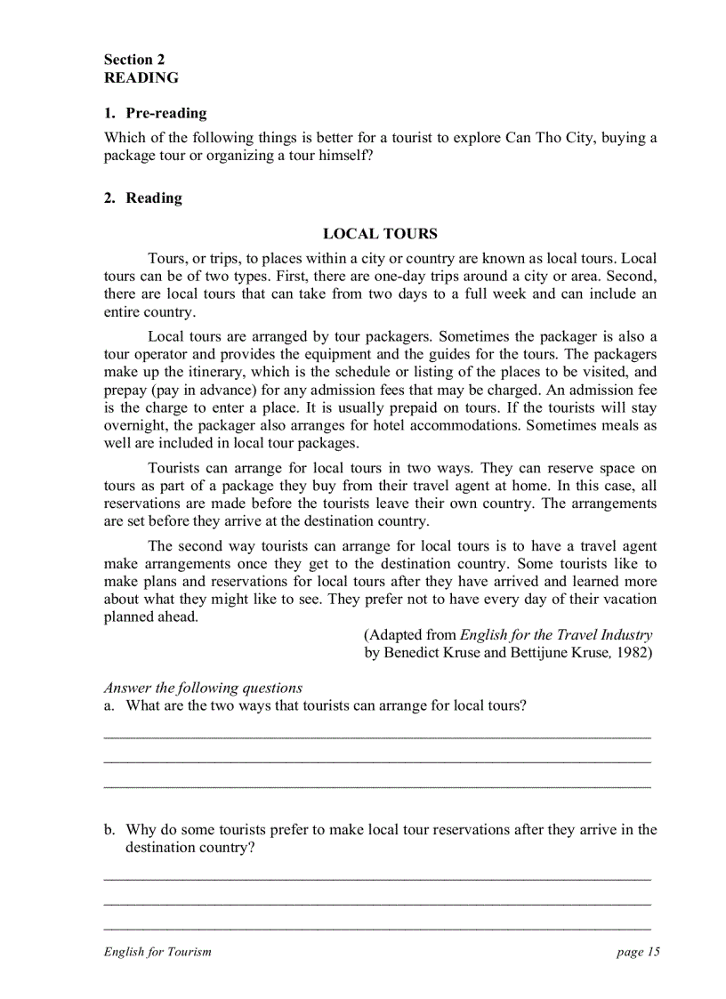 image for page Anh văn du lịch