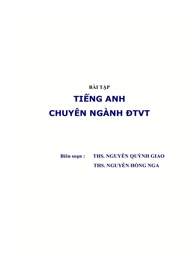 image for page Bài tập tiếng Anh chuyên ngành ĐTVT